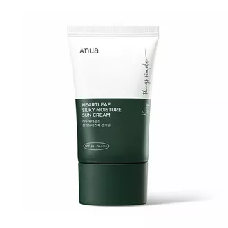 Anua Heartleaf Silky Moisture Sun Cream SPF50+ apsauginis kremas nuo saulės, 50 ml.