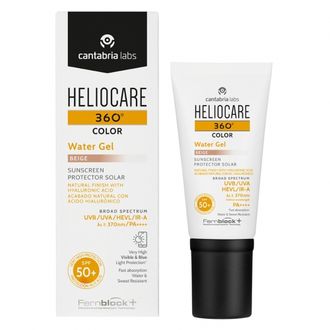 Heliocare 360° Water SPF50+ apsauginis gelis nuo saulės su atspalviu, Beige, 50 ml.