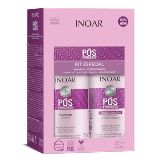 Inoar Pos Progress Duo Kit rinkinys po tiesinimo keratinu procedūrų, 2x250 ml.