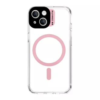 Cover Magsafe transparent iPhone 15, pink