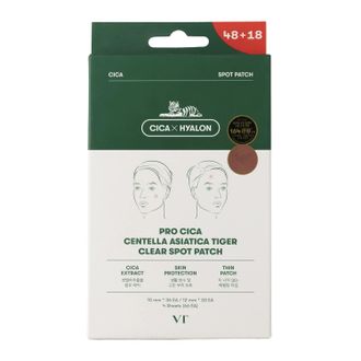 VT Cosmetics Cica Clear Spot Patch pleistrai nuo spuogų, 66 vnt.
