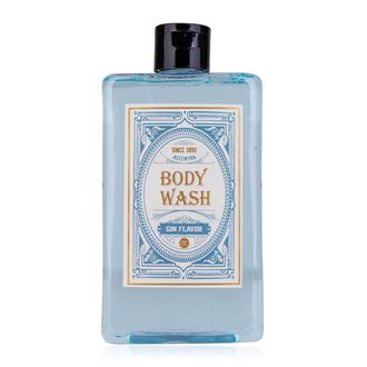 400ml body wash GIN FLAVOR in bottle incl. gin-style Gift box, fragrance: Gin, col. blue/white, PU 6/12