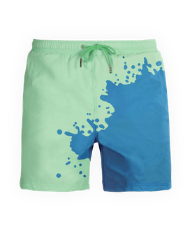 Sea’Sons Adults spalvą keičiantys maudymosi šortai vyrams, žalia ir mėlyna,  XL dydis