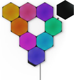 Nanoleaf Shapes Black Hexagons Starter Kit išmanaus apšvietimo rinkinys, juodas, 9 vnt.