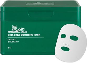 VT Cosmetics Cica Daily Soothing Mask raminamųjų lakštinių veido kaukių rinkinys, 30 vnt.