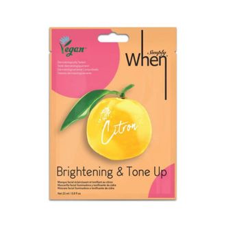 Simply WHEN® Citron veganiška šviesinanti ir drėkinanti veido kaukė, 1 vnt.