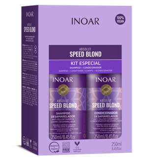 Inoar Speed Blond Duo Kit priemonių rinkinys šviesiems plaukams, 2x250 ml.