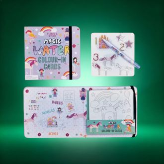 Kortelių rinkinys vienaragis su vandeniniu markeriu