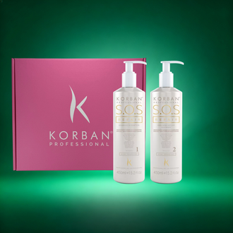 Korban S.O.S Repair rinkinys plaukų priežiūrai: šampūnas ir kaukė, 2×450 ml.
