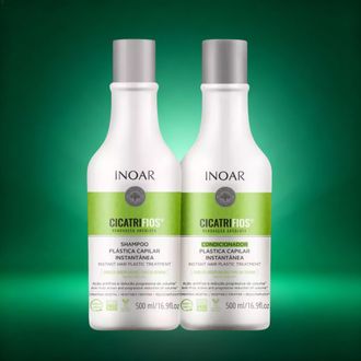 Inoar CicatriFios Duo Kit plauko struktūrą atkuriantis priemonių rinkinys, 2x500 ml.