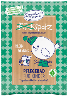 Dresdner Essenz 'Būk sveikas!' vonios druska vaikams, čiobrelių ir pipirmėčių kvapo, 50 g.