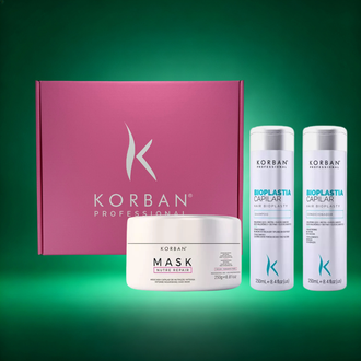 Korban rinkinys: šampūnas, kondicionierius, atstatomoji kaukė