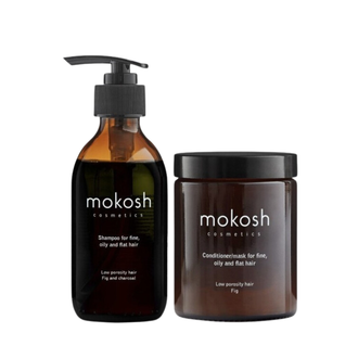 Mokosh Fig And Charcoal rinkinys ploniems ir besiriebaluojantiems plaukams
