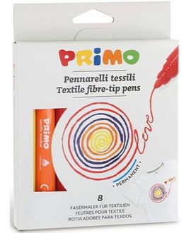 Primo flomasteriai tekstilei, 8 spalvų