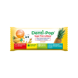 Denti-Pop ledinukas su 12 vitaminų ir 2 mineralais, ananasų skonio