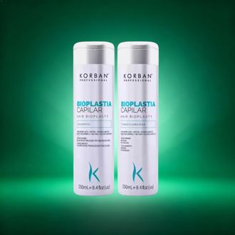 Korban Bioplastia Capilar rinkinys: šampūnas, kondicionierius, 2×250 ml.