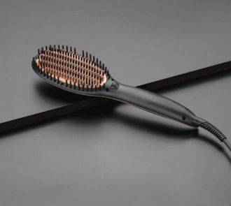 Diva Pro Styling Precious Metals Straight & Smooth Brush plaukų formavimo šepetys su LED ekranėliu, aliejais ir keratinu, neigiamų jonų technologija, 80 – 210 C