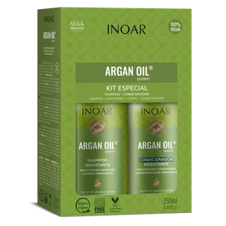 Inoar Argan Oil Duo Kit intensyviai drėkinantis rinkinys su argano aliejumi, 2x250 ml