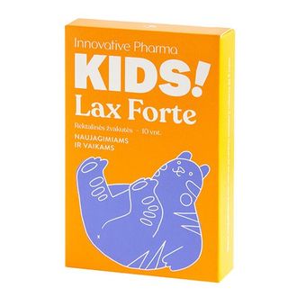 Innovative Pharma Lax Forte Kids! žvakutės vidurių užkietėjimui, 10 vnt.