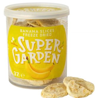 Super Garden džiovinti šaltyje, liofilizuoti bananai, 37 g.