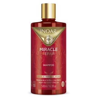 Inoar Miracle Repair Shampoo atkuriantis blizgesio suteikiantis šampūnas, 500 ml.