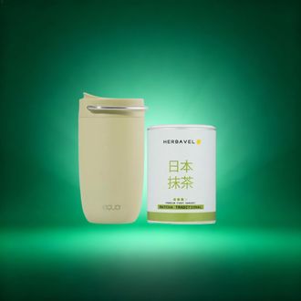 Matcha arbatos ir termo puodelio rinkinys