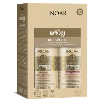 Inoar Absolut Daymoist Duo Kit priemonių rinkinys chemiškai pažeistiems plaukams, 2x250 ml.