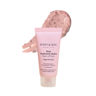 Mary&May Rose Hyaluronic Hydra Wash Off Pack drėkinamoji molio kaukė, 30 g.