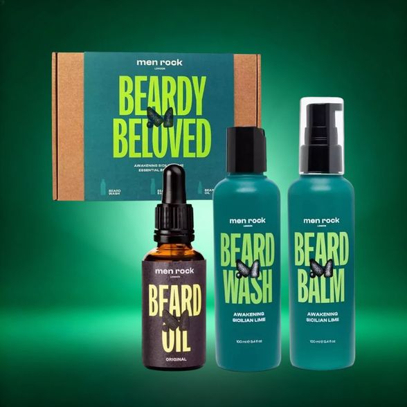 Men Rock Beardy Beloved Awakening Sicilian Lime Beard Kit Barzdos prie˛iuros rinkinys, 1vnt