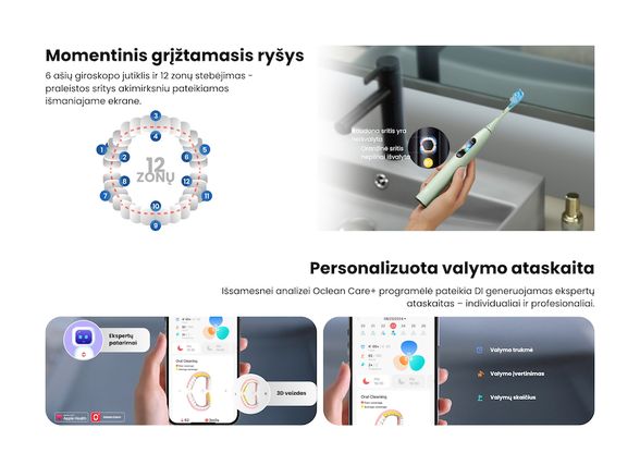 Oclean X Ultra Set elektrinis dantų šepetėlis, žalias
