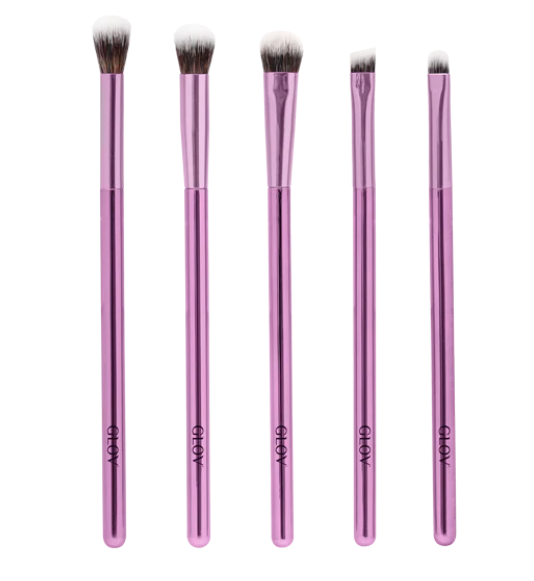 Glov Eye Brushes akių makiažo šepetėliai, rožinė, 5 vnt.