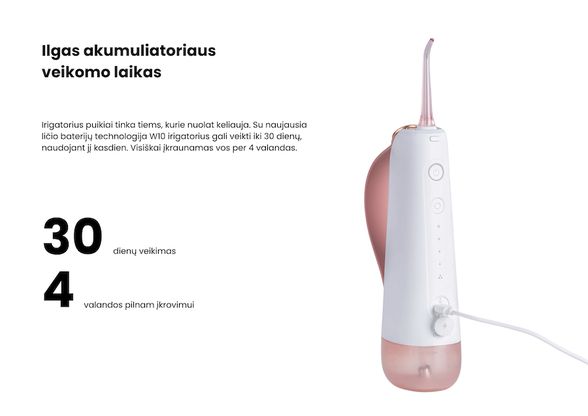 Oclean Oral W10  irigatorius, rožinis
