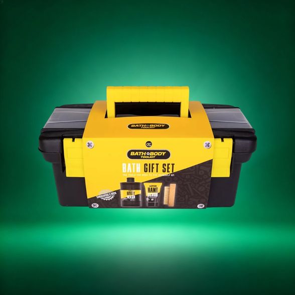 Bath set BATH + BODY TOOLKIT in small toolbox, incl. 400ml body wash, 50ml hand scrub, nail brush,