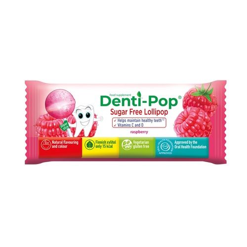 Denti-Pop ledinukas su Vitaminu C ir D, aviečių skonio