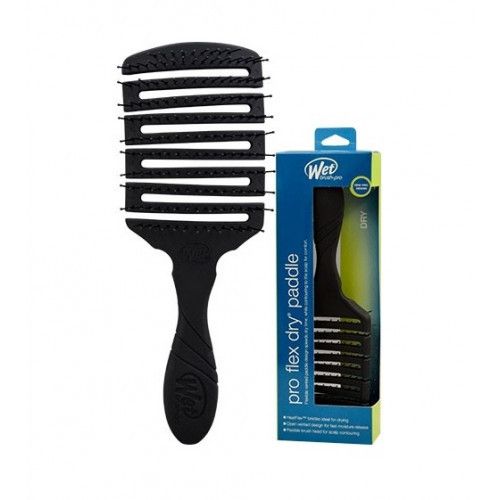 WetBrush Pro Flex Dry Paddle stačiakampis plaukų džiovinimo šepetys, juodas