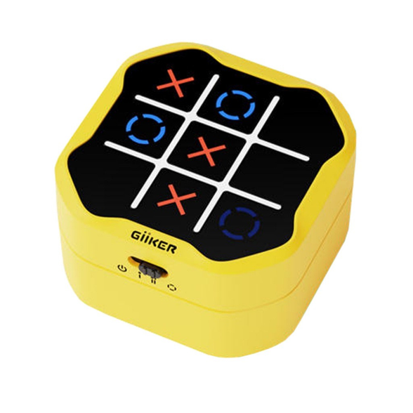 Giiker Tic Tac Toe interaktyvi konsolė susikaupimui ir atminčiai gerinti, geltona