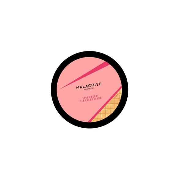Malachite Cosmetics Strawberry Ice Cream švytintis kūno šveitiklis, 100