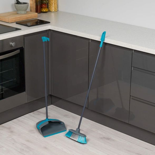 LONG HANDLED DUSTPAN AND BROOM