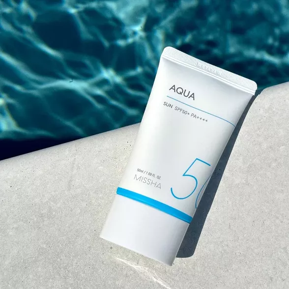 Missha All Around Safe Block Aqua  Sun SPF50+ apsauginis veido kremas nuo saulės, 50 ml.