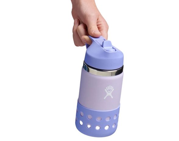 Hydro flask vaikiška gertuvė su šiaudeliu, violetinė, 354 ml.