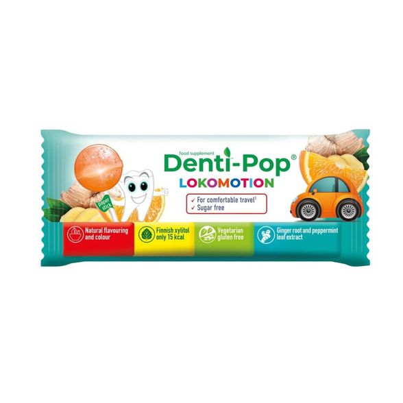 Denti-Pop ledinukas su Vitaminu C ir D lokomotion, komfortiškam keliavimui