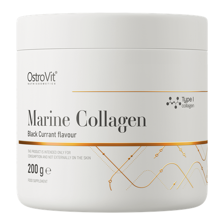 OstroVit Marine Collagen jūrinis kolagenas, Black Currant, 200 g
