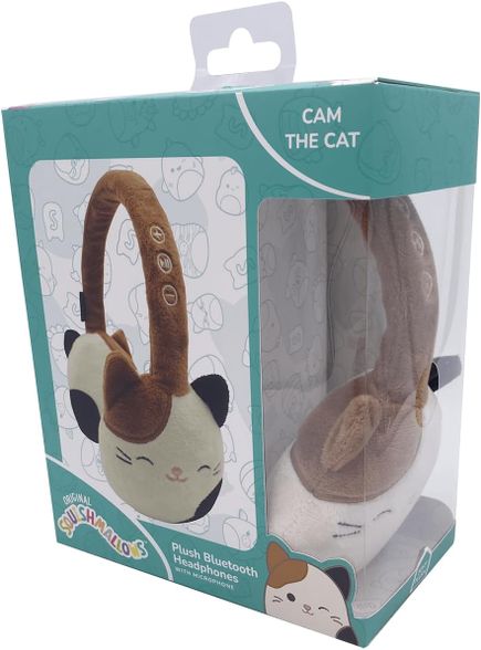 Squishmallows Plush Bluetooth Headphones belaidės vaikiškos ausinės, Cam
