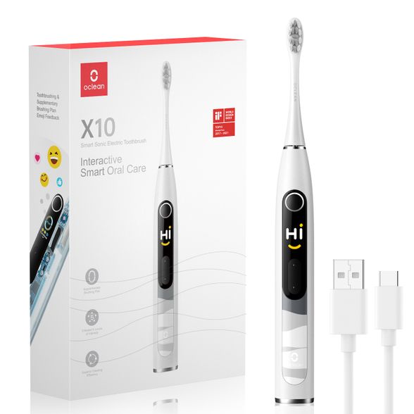 Oclean X10 elektrinis dantų šepetėlis, pilkas