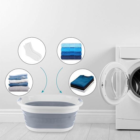 Bledray sulankstomas skalbinių krepšys, pilkas