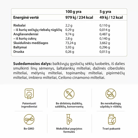Avel skaidulos žarnyno harmonija, 250 g.