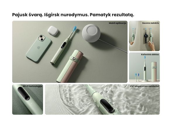 Oclean X Ultra Set elektrinis dantų šepetėlis, žalias