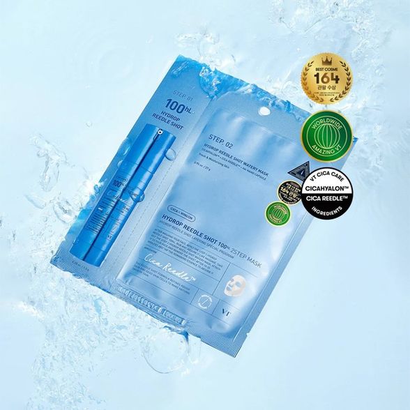 VT Cosmetics - Hydrop Reedle Shot  100hL 2-Step Mask - Hydrating  Hydrogel Face Mask - 1pc/38g