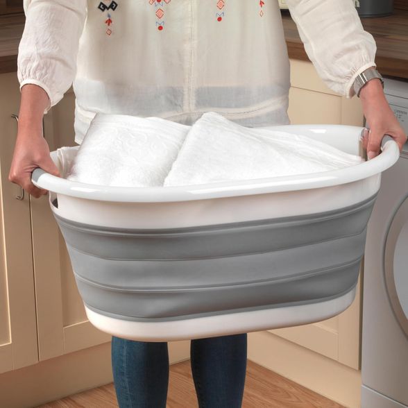 Bledray sulankstomas skalbinių krepšys, pilkas