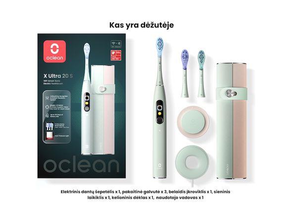 Oclean X Ultra Set elektrinis dantų šepetėlis, žalias
